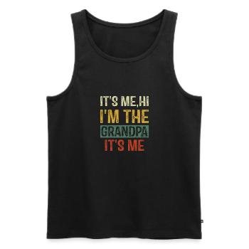 It's Me Hi I'm The Grandpa It's Me Vintage Funny - Men's Premium Organic Tank Top - black - Front - Michal (187cm)