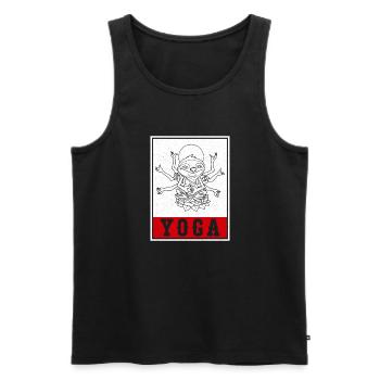 Niedlich Yoga Lotus Namaste Buddha Yogalehrer - Männer Premium Bio Tank Top - Schwarz - Vorne - Michal (187cm)