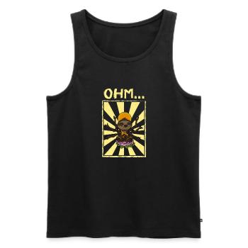 Lotus Posa Faultier Namaste Buddha Zen Fitness - Männer Premium Bio Tank Top - Schwarz - Vorne - Michal (187cm)