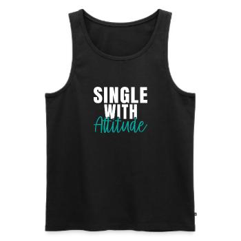 Single Gift - Men's Premium Organic Tank Top - black - Front - AI Model Male 178 light (178cm)