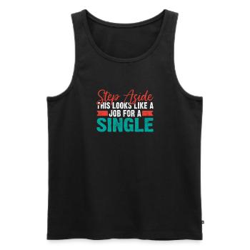 Single Gift - Men's Premium Organic Tank Top - black - Front - AI Model Male 178 light (178cm)