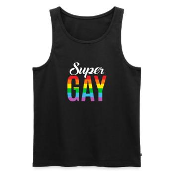 Gay Gifts - Männer Premium Bio Tank Top - Schwarz - Vorne - Michal (187cm)