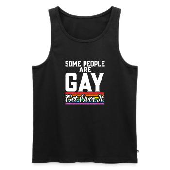 Gay Gifts - Männer Premium Bio Tank Top - Schwarz - Vorne - Michal (187cm)