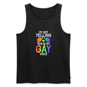 Gay Gifts - Männer Premium Bio Tank Top - Schwarz - Vorne - Michal (187cm)