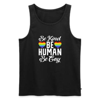 Gay Gifts - Männer Premium Bio Tank Top - Schwarz - Vorne - Michal (187cm)