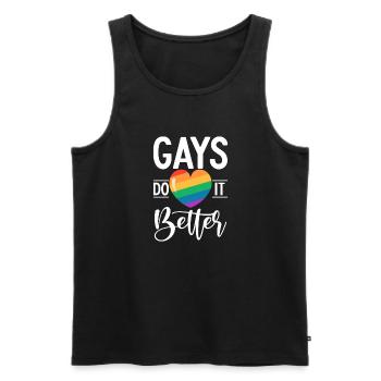 Gay Gifts - Männer Premium Bio Tank Top - Schwarz - Vorne - Michal (187cm)