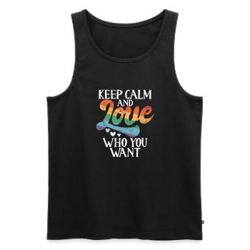 Gay Gifts - Männer Premium Bio Tank Top - Schwarz - Vorne - Michal (187cm)