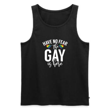 Gay Gifts - Männer Premium Bio Tank Top - Schwarz - Vorne - Michal (187cm)