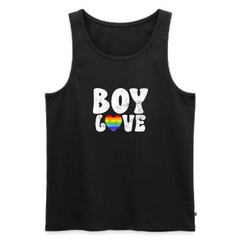 Gay Gifts - Männer Premium Bio Tank Top - Schwarz - Vorne - Michal (187cm)