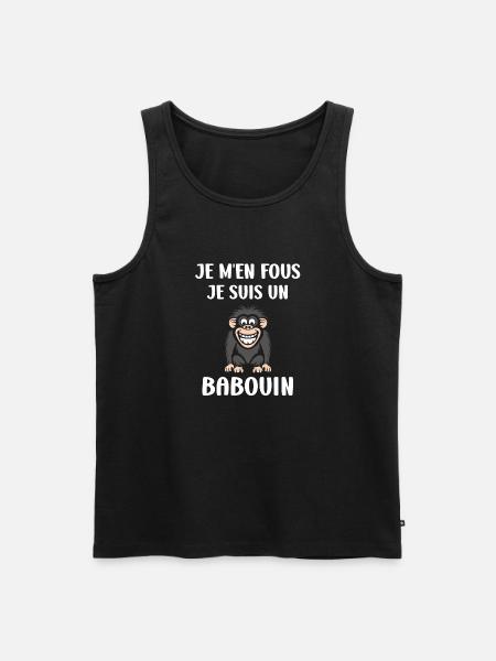 Humour petit singe babouin - Débardeur bio Premium Homme - noir