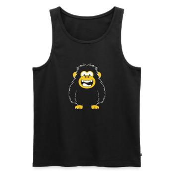 Humour petit singe babouin - Débardeur bio Premium Homme - noir - Devant - Michal (187cm)