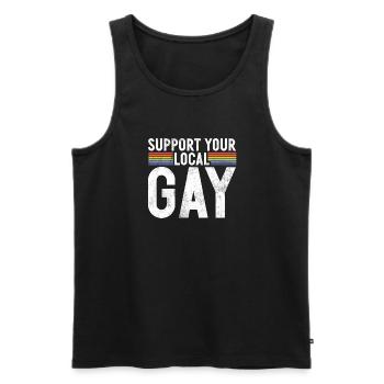 Gay Gifts - Männer Premium Bio Tank Top - Schwarz - Vorne - Michal (187cm)