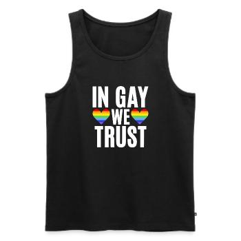 Gay Gifts - Männer Premium Bio Tank Top - Schwarz - Vorne - Michal (187cm)
