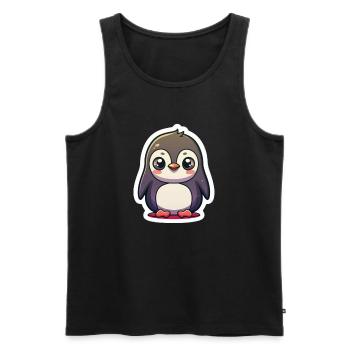 Penguin Lover - Men's Premium Organic Tank Top - black - Front - AI Model Male 178 light (178cm)