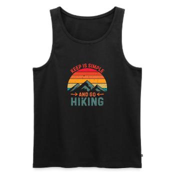 Keep is simpleand go hiking 1 - Men's Premium Organic Tank Top - black - Front - Michal (187cm)