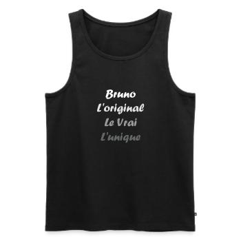 Super Bruno - Débardeur bio Premium Homme - noir - Devant - AI Model Male 178 light (178cm)