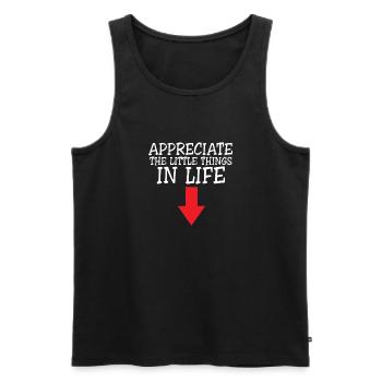 Appreciate The Little Things In Life Arrow Funny - Männer Premium Bio Tank Top - Schwarz - Vorne - Michal (187cm)