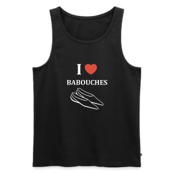 Slippers Humor - Men's Premium Organic Tank Top - black - Front - AI Model Male 178 light (178cm)