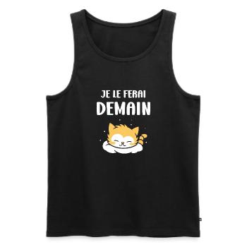 Je le ferai demain - Débardeur bio Premium Homme - noir - Devant - Michal (187cm)