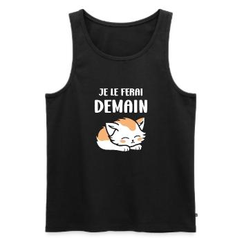 Je le ferai demain - Débardeur bio Premium Homme - noir - Devant - Michal (187cm)