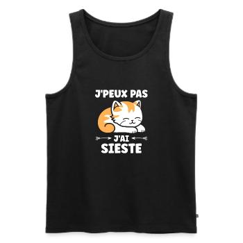J'ai sieste - Débardeur bio Premium Homme - noir - Devant - Michal (187cm)