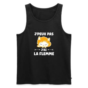 J'ai la flemme - Débardeur bio Premium Homme - noir - Devant - AI Model Male 178 light (178cm)
