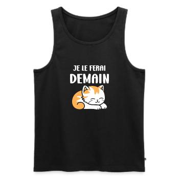 Je le ferai demain - Débardeur bio Premium Homme - noir - Devant - Michal (187cm)