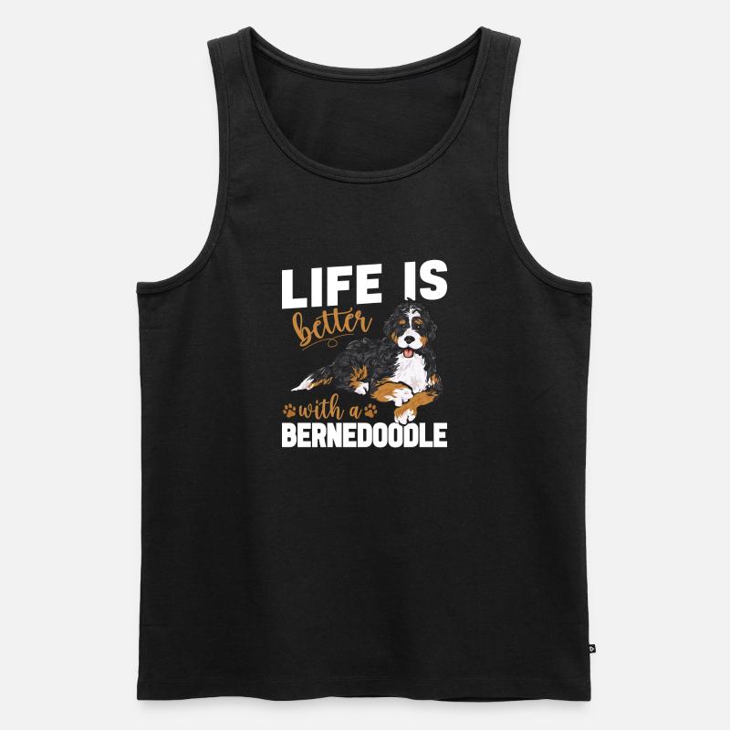 Bernedoodle Hund - Männer Premium Bio Tank Top - Schwarz
