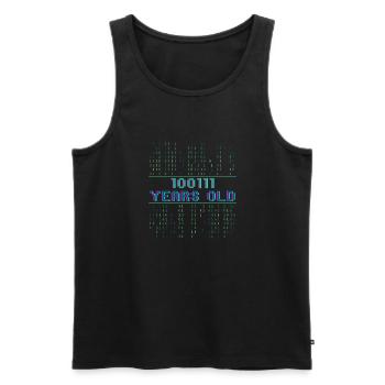 39th Birthday 39 years old Binary Code Coder - Men's Premium Organic Tank Top - black - Front - Michal (187cm)