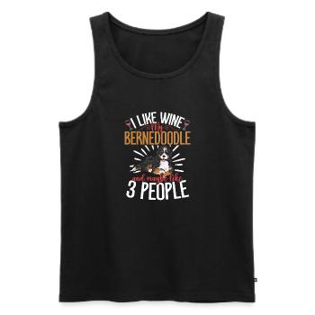 Bernedoodle Hund - Männer Premium Bio Tank Top - Schwarz - Vorne - Michal (187cm)