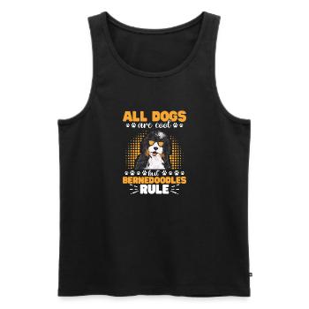Bernedoodle Hund - Männer Premium Bio Tank Top - Schwarz - Vorne - Michal (187cm)