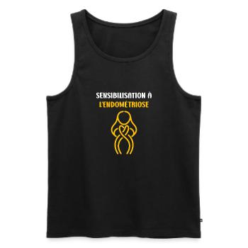 sensibilisation endométriose - Débardeur bio Premium Homme - noir - Devant - AI Model Male 178 light (178cm)