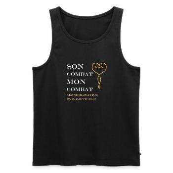 sensibilisation endométriose - Débardeur bio Premium Homme - noir - Devant - AI Model Male 178 light (178cm)