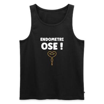 sensibilisation endométriose - Débardeur bio Premium Homme - noir - Devant - AI Model Male 178 light (178cm)