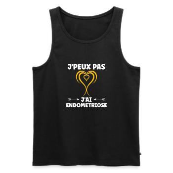 sensibilisation endométriose - Débardeur bio Premium Homme - noir - Devant - AI Model Male 178 light (178cm)