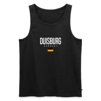 Duisburg - Männer Premium Bio Tank Top - Schwarz - Vorne - Michal (187cm)