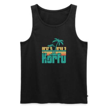Griechische Flagge Balkan Athen Hellenisch Korfu - Männer Premium Bio Tank Top - Schwarz - Vorne - Michal (187cm)