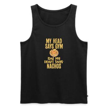 Funny Fat Gifts - Men's Premium Organic Tank Top - black - Front - Michal (187cm)