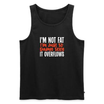 Funny Fat Gifts - Men's Premium Organic Tank Top - black - Front - Michal (187cm)