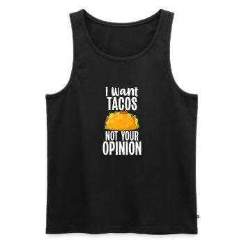 Funny Fat Gifts - Men's Premium Organic Tank Top - black - Front - Michal (187cm)