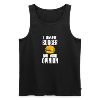 Funny Fat Gifts - Men's Premium Organic Tank Top - black - Front - Michal (187cm)