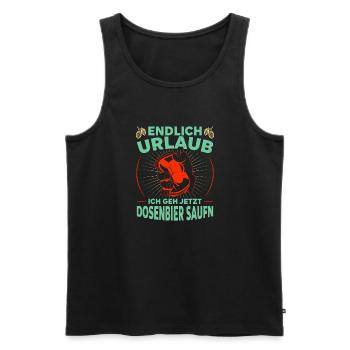 Saufen Trinken Biertrinker Dosenbier Wettsaufen - Männer Premium Bio Tank Top - Schwarz - Vorne - Michal (187cm)