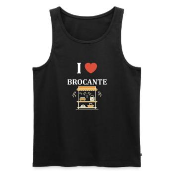 Vide grenier humour brocante - Débardeur bio Premium Homme - noir - Devant - Michal (187cm)