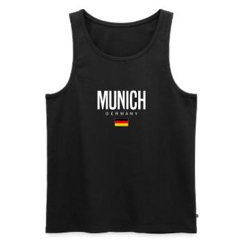 München - Männer Premium Bio Tank Top - Schwarz - Vorne - Michal (187cm)