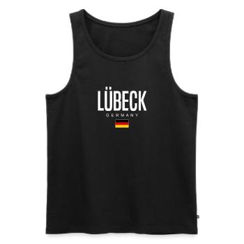 Lübeck - Débardeur bio Premium Homme - noir - Devant - Michal (187cm)