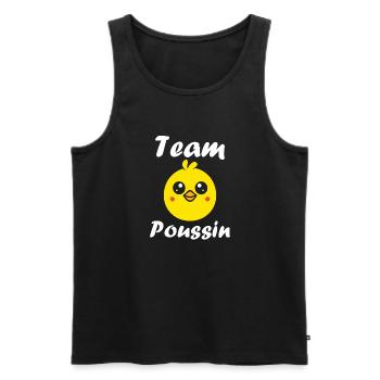 Humour petit poussin - Débardeur bio Premium Homme - noir - Devant - AI Model Male 178 light (178cm)
