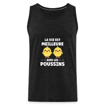 Humour bébé poussin - Débardeur bio Premium Homme - charbon - Devant - Alexander (188cm)