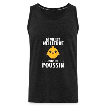 Humour bébé poussin - Débardeur bio Premium Homme - charbon - Devant - Alexander (188cm)