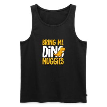 Dino Nuggets Dinosaurier Chicken Nuggets - Männer Premium Bio Tank Top - Schwarz - Vorne - Michal (187cm)