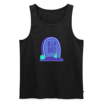 Funny Fat Gifts - Men's Premium Organic Tank Top - black - Front - Michal (187cm)
